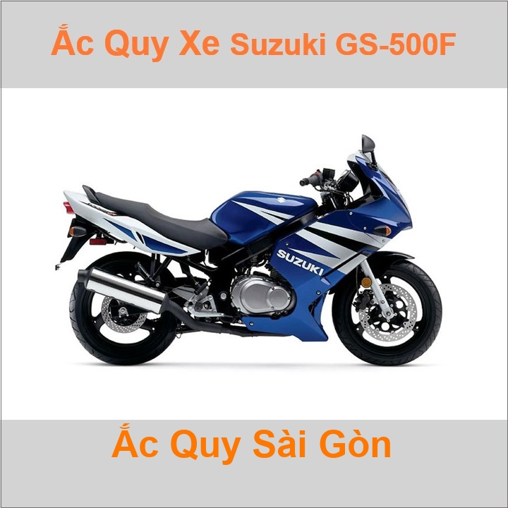 Bình acquy moto cho xe pkl Suzuki GS-500F 487cc có công suất tầm ​10Ah (10h) với mã bình ắc quy phổ biến như YB10L-BS Bình ắc quy xe mô tô phân khối lớn Suzuki GS500F có kích thước khoảng Dài 13cm * Rộng 8.8cm * Cao 14.5cm chất lượng tốt nhất với giá rẻ