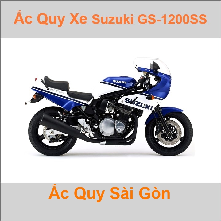 Bình acquy moto cho xe pkl Suzuki GS-1200SS 1156cc có công suất tầm 10Ah, 12Ah (10h) với các mã bình ắc quy phổ biến như YTX12-BS Bình ắc quy xe mô tô phân khối lớn Suzuki GS1200 có kích thước khoảng Dài 15cm * Rộng 8.7cm * Cao 13cm chất lượng tốt nhất với giá rẻ