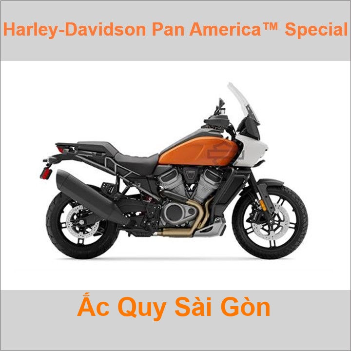 Bình acquy moto cho xe pkl Harley-Davidson Pan America Special RA1250S có công suất tầm 12Ah, 14Ah (10h) với các mã bình ắc quy phổ biến như YTX14L-BS Bình ắc quy xe mô tô phân khối lớn Harley Davidson Pan America có kích thước khoảng Dài 15cm * Rộng 8.7cm * Cao 14.5cm chất lượng tốt nhất giá rẻ