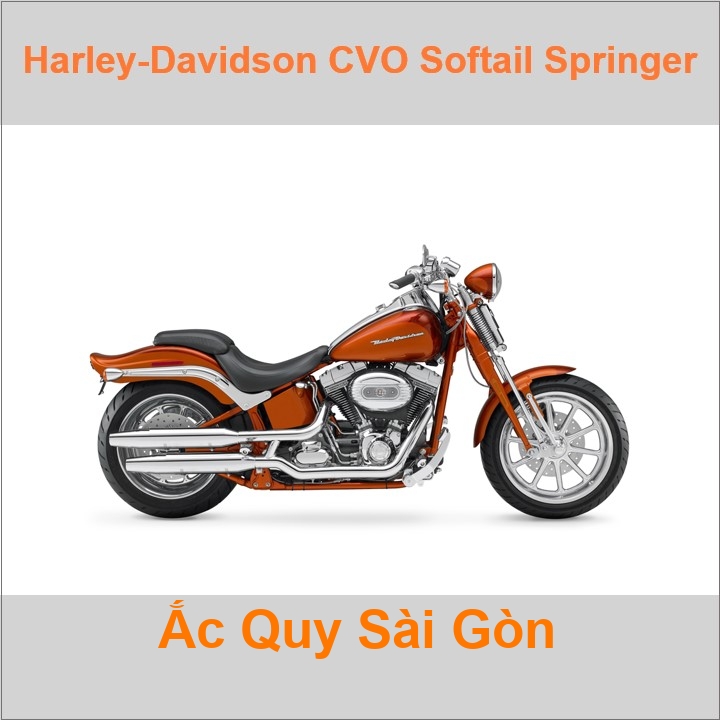 Bình acquy moto cho xe pkl Harley-Davidson CVO Softail Springer FXSTSSE có công suất 18Ah, 20Ah (10h) với các mã bình ắc quy như YTX20L-BS, YT20L-4