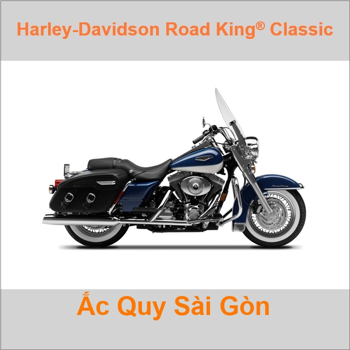 Bình acquy moto cho xe pkl Harley-Davidson Road King Classic FLHRC có công suất 30Ah, 32Ah (10h) mã YB30L-BS, YB32L-BS Bình ắc quy xe mô tô phân khối lớn Harley Davidson có kích thước khoảng Dài 16.5cm * Rộng 12.5cm * Cao 17.5cm battery chất lượng tốt nhất giá rẻ