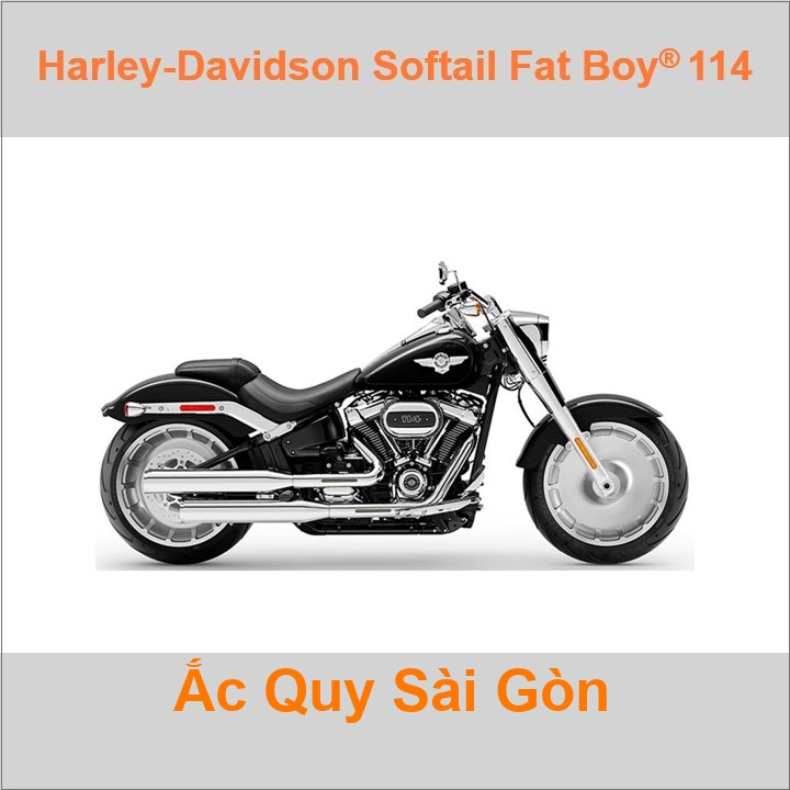 Bình acquy moto cho xe pkl Harley-Davidson Softail Fat Boy 114 FLFBS có công suất 18Ah, 20Ah (10h) với các mã bình ắc quy như YTX20L-BS, YT20L-4 Bình ắc quy xe mô tô phân khối lớn Harley Davidson có kích thước Dài 17.5cm * Rộng 8.7cm * Cao 15.5cm battery chất lượng tốt nhất giá rẻ