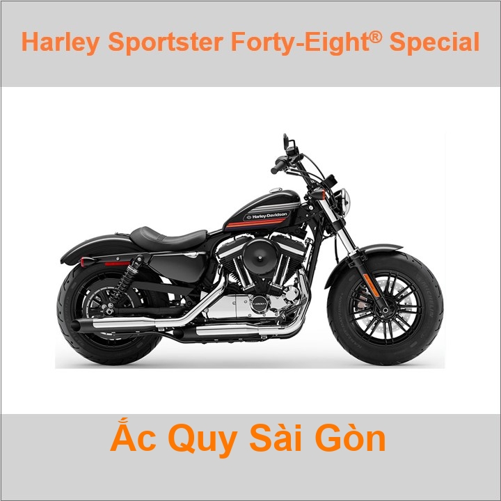 Bình acquy moto cho xe pkl Harley-Davidson Sportster 48 Forty Eight Special XL1200XS có công suất 12Ah, 14Ah (10h) với các mã bình ắc quy như YTX14L-BS Bình ắc quy xe mô tô phân khối lớn Harley Davidson có kích thước Dài 15cm * Rộng 8.7cm * Cao 14.5cm battery chất lượng tốt nhất giá rẻ