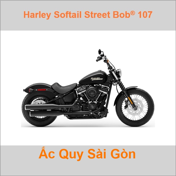 Bình acquy moto cho xe pkl Harley-Davidson Softail Street Bob 107 FXBB có công suất 18Ah, 20Ah (10h) với các mã bình ắc quy như YTX20L-BS, YT20L-4 Bình ắc quy xe mô tô phân khối lớn Harley Davidson có kích thước Dài 17.5cm * Rộng 8.7cm * Cao 15.5cm battery chất lượng tốt nhất giá rẻ