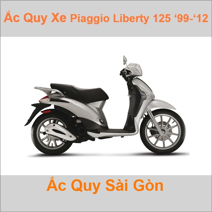 Bình ắc quy cho xe tay ga pkl Piaggio Liberty 125 / 150 cc (1999-2012) có công suất tầm 9Ah (10h) với các mã bình ắc quy phổ biến như YB9-BS Bình ắc quy xe scooter phân khối lớn Piaggio Liberty 150cc 125cc có kích thước khoảng Dài 13.5cm * Rộng 7.5cm * Cao 13.5cm battery chất lượng tốt nhất giá rẻ