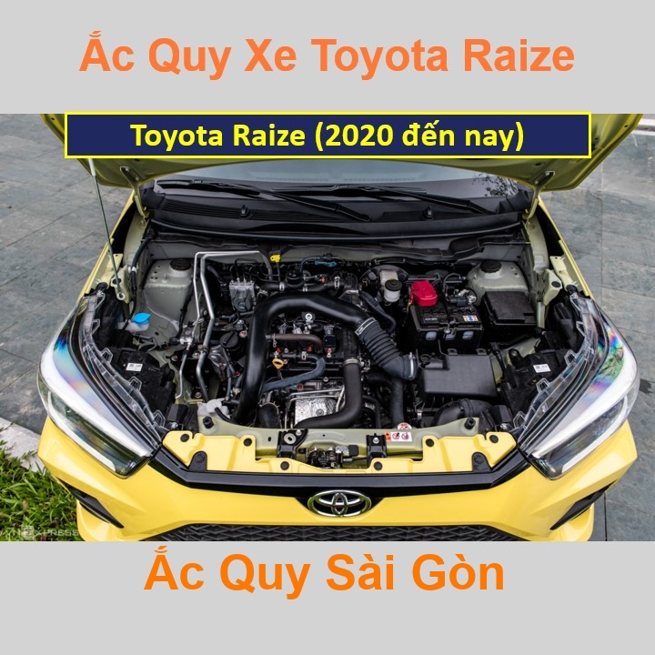 Bình acquy xe Toyota Raize (2020 đến nay) có công suất tầm 40Ah (cọc nổi – cọc nghịch) với các mã bình ắc quy phổ biến như 44B19L, 50B19L Bình ắc quy ô tô Toyota Raize có kích thước khoảng: Dài 19cm * Rộng 13cm * Cao 22,5cm
