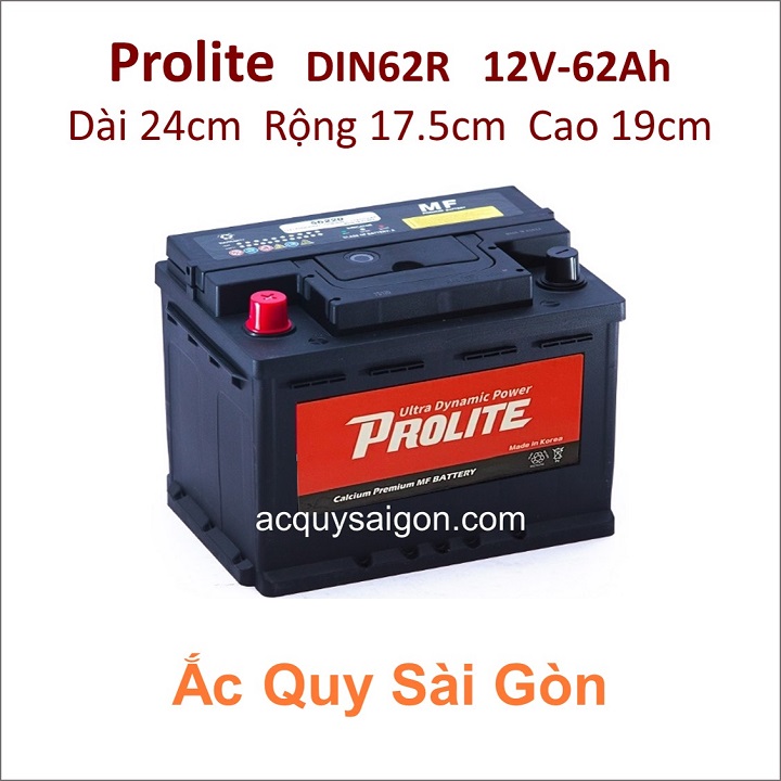 Chuyên phân phối sỷ và lẻ các loại bình ắc quy Prolite 12V 62Ah Din62 chất lượng cao nhập khẩu Hàn Quốc cho tất cả các hãng xe trên thị trường