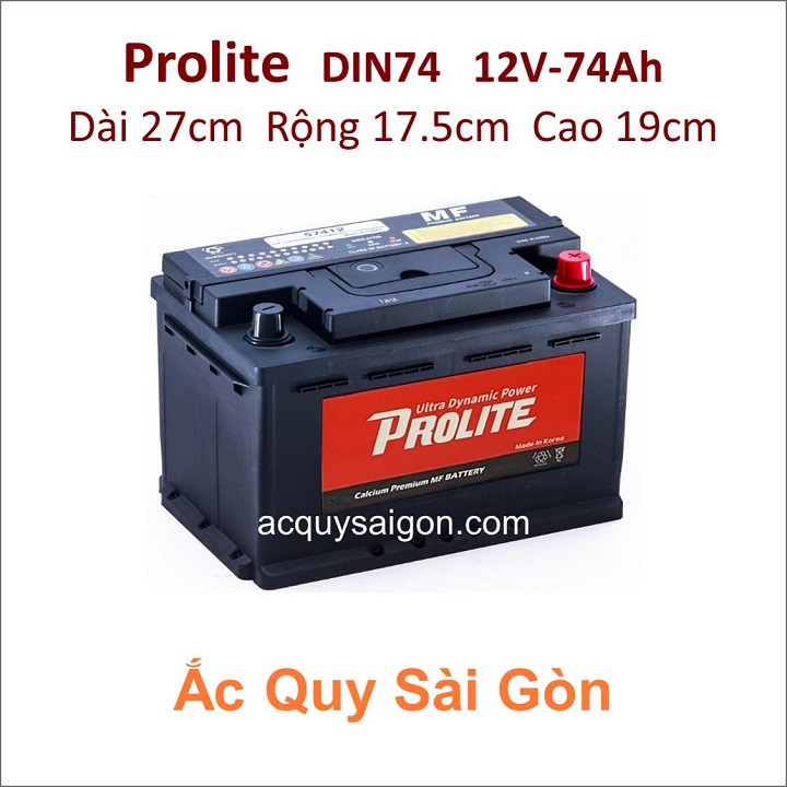 Chuyên phân phối sỷ và lẻ các loại bình ắc quy Prolite 12V 74Ah Din74 chất lượng cao nhập khẩu Hàn Quốc cho tất cả các hãng xe trên thị trường