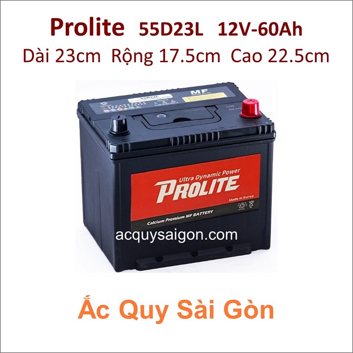 Chuyên phân phối sỷ và lẻ các loại bình ắc quy Prolite 12V 60Ah 55D23L chất lượng cao nhập khẩu Hàn Quốc cho tất cả các hãng xe trên thị trường 