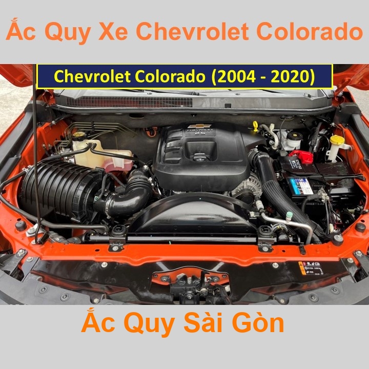 Bình ắc quy cho xe Chevrolet Colorado (2004 - 2020) có công suất tầm 74Ah, 75Ah (cọc chìm – cọc nghịch) với các mã bình ắc quy như Din74, Din75