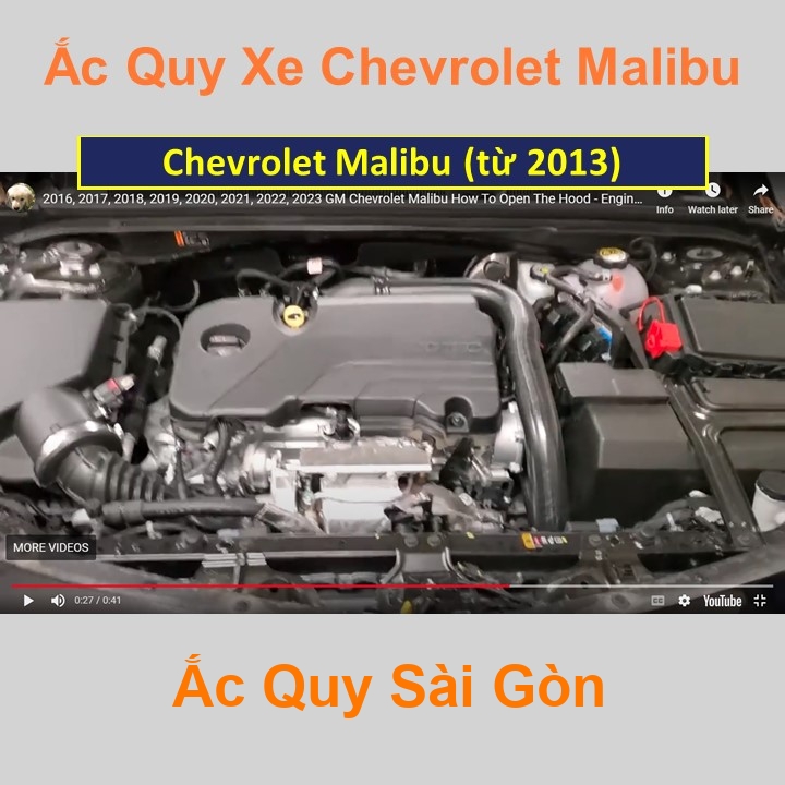 Bình ắc quy cho xe Chevrolet Malibu (từ 2013) có công suất tầm 74Ah, 75Ah (cọc chìm – cọc nghịch) với các mã bình ắc quy phổ biến như Din74, Din75