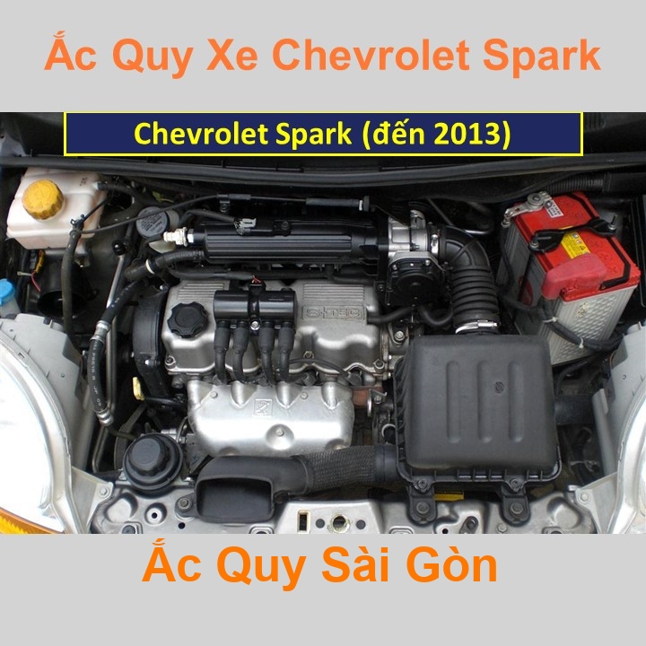 ình ắc quy cho xe Chevrolet Spark (đến 2013) có công suất tầm 35Ah, 40Ah (cọc nổi – cọc nghịch) với các mã bình ắc quy phổ biến như 42B19L, 44B19L