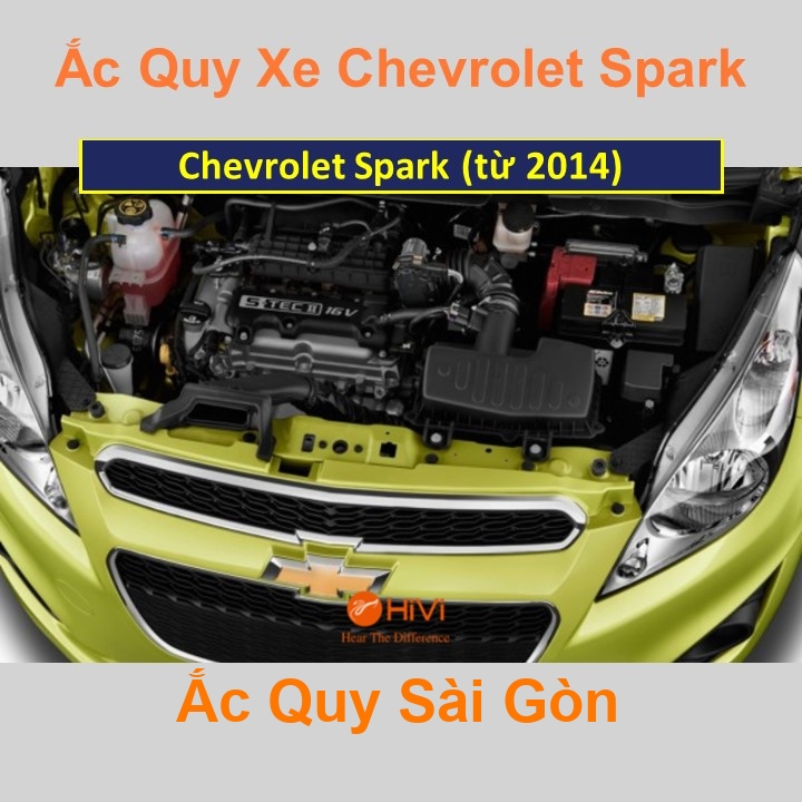 Bình ắc quy cho xe Chevrolet Spark (từ 2014) có công suất tầm 45Ah, 50Ah (cọc chìm – cọc nghịch) với các mã bình ắc quy phổ biến như Din45, Din50