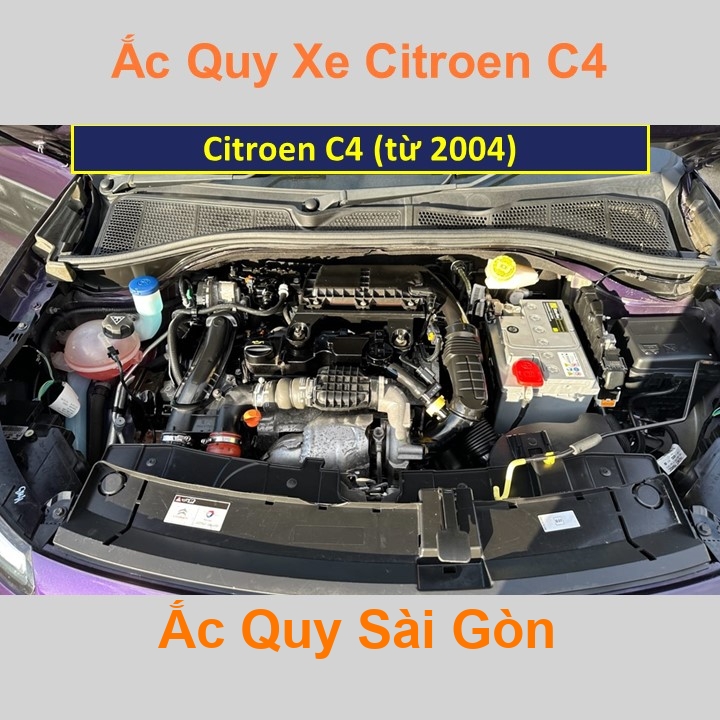 Bình ắc quy cho xe Citroen C4 có công suất tầm 60Ah, 62Ah (cọc chìm – cọc nghịch) với các mã bình ắc quy như Din60, Din62