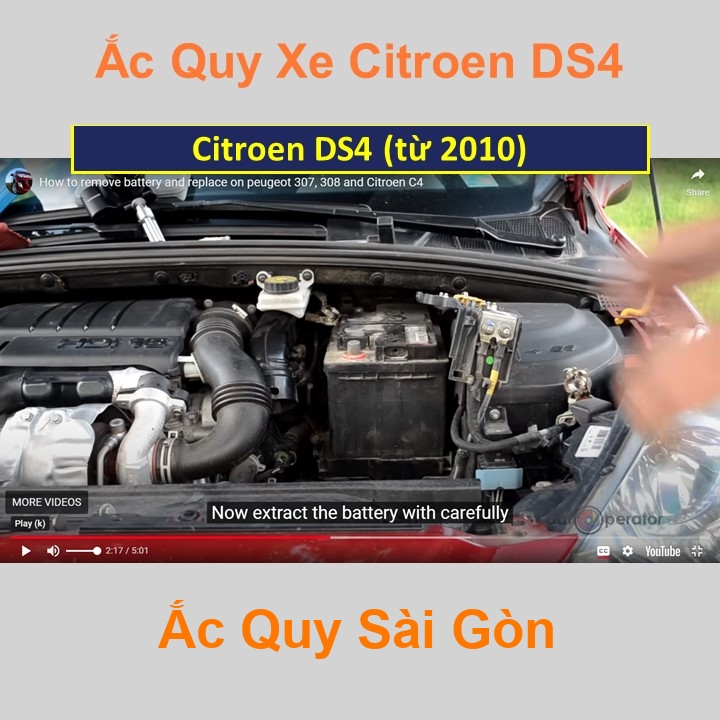 Bình ắc quy cho xe Citroen DS4 có công suất tầm 70Ah, 74Ah (cọc chìm – cọc nghịch) với các mã bình ắc quy như AGM70, Din74
