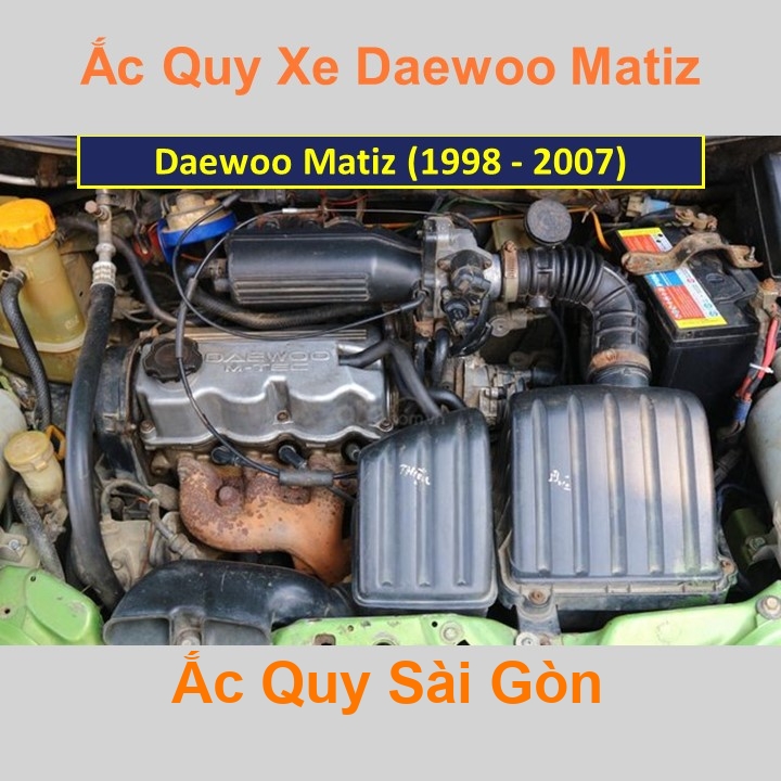 Bình ắc quy cho xe Daewoo Matiz có công suất tầm 35Ah, 40Ah (cọc nổi – cọc nghịch) với các mã bình ắc quy như 42B20L, 44B19L