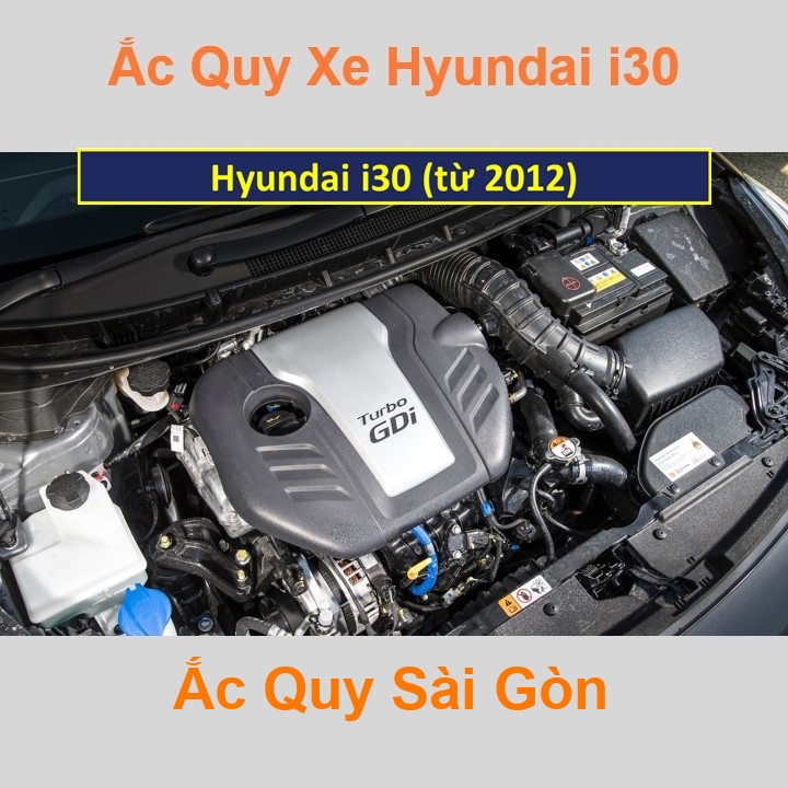 Bình ắc quy cho xe Hyundai i30 (từ 2012) có công suất tầm 60Ah, 62Ah (cọc chìm – nghịch) với các mã bình ắc quy phổ biến như Din60, Din62 Bình acquy oto Hyundai i30 có kích thước khoảng Dài 24cm * Rộng 17,5cm * Cao 19cm Ắc Quy Sài Gỏn