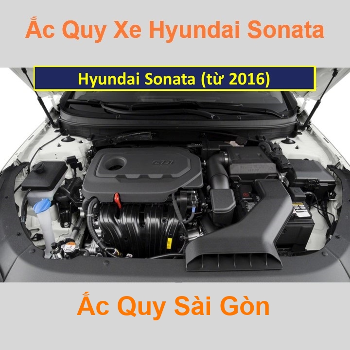 Bình ắc quy cho xe Hyundai Sonata (2016 đến nay) có công suất tầm 74Ah, 75Ah (cọc chìm – cọc nghịch) với các mã bình ắc quy Din74, Din75 Bình acquy oto Hyundai Sonata có kích thước khoảng Dài 27cm * Rộng 17,5cm * Cao 19cm Ắc Quy Sài Gòn
