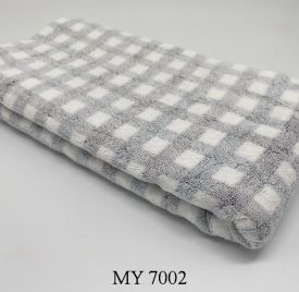 Khăn Tắm Kẻ Cotton Mỹ - Ghi caro (70x140 - 350gr)