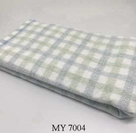 Khăn Tắm Kẻ Cotton Mỹ - Xanh caro (70x140 - 350gr)