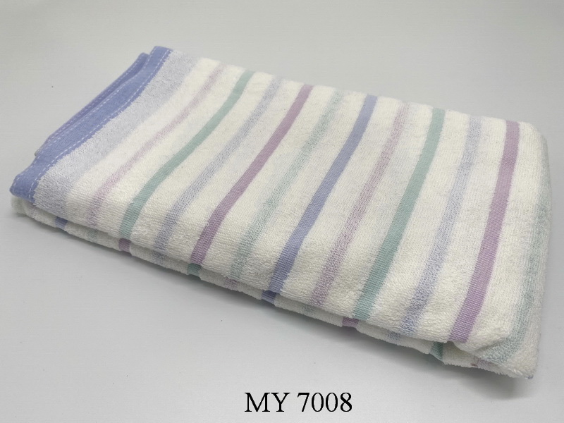 Khăn Tắm Kẻ Cotton Mỹ - Sọc xanh tím (70x140 - 350gr)