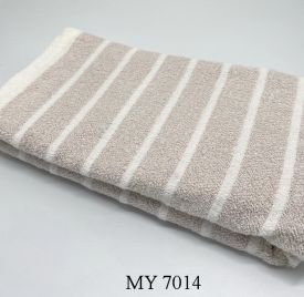 Khăn Tắm Kẻ Cotton Mỹ - Sọc nâu (70x140 - 350gr)