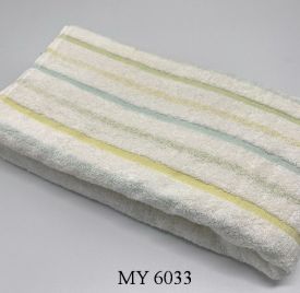 Khăn Tắm Kẻ Cotton Mỹ - Sọc vàng xanh (60x120 - 300gr)
