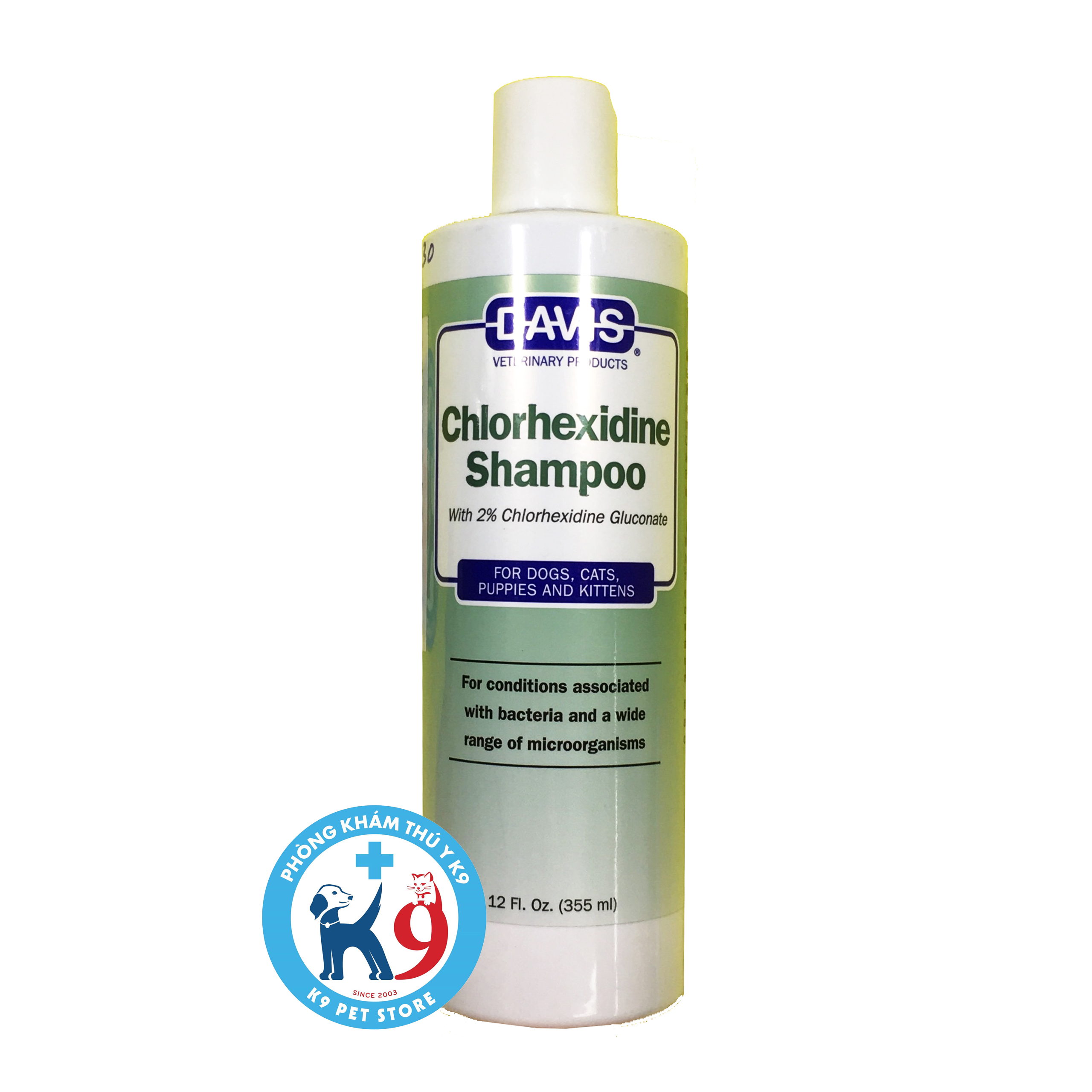 Davis Chlorhexidine 2% - Sữa tắm trị viêm da cho thú cưng 355ml