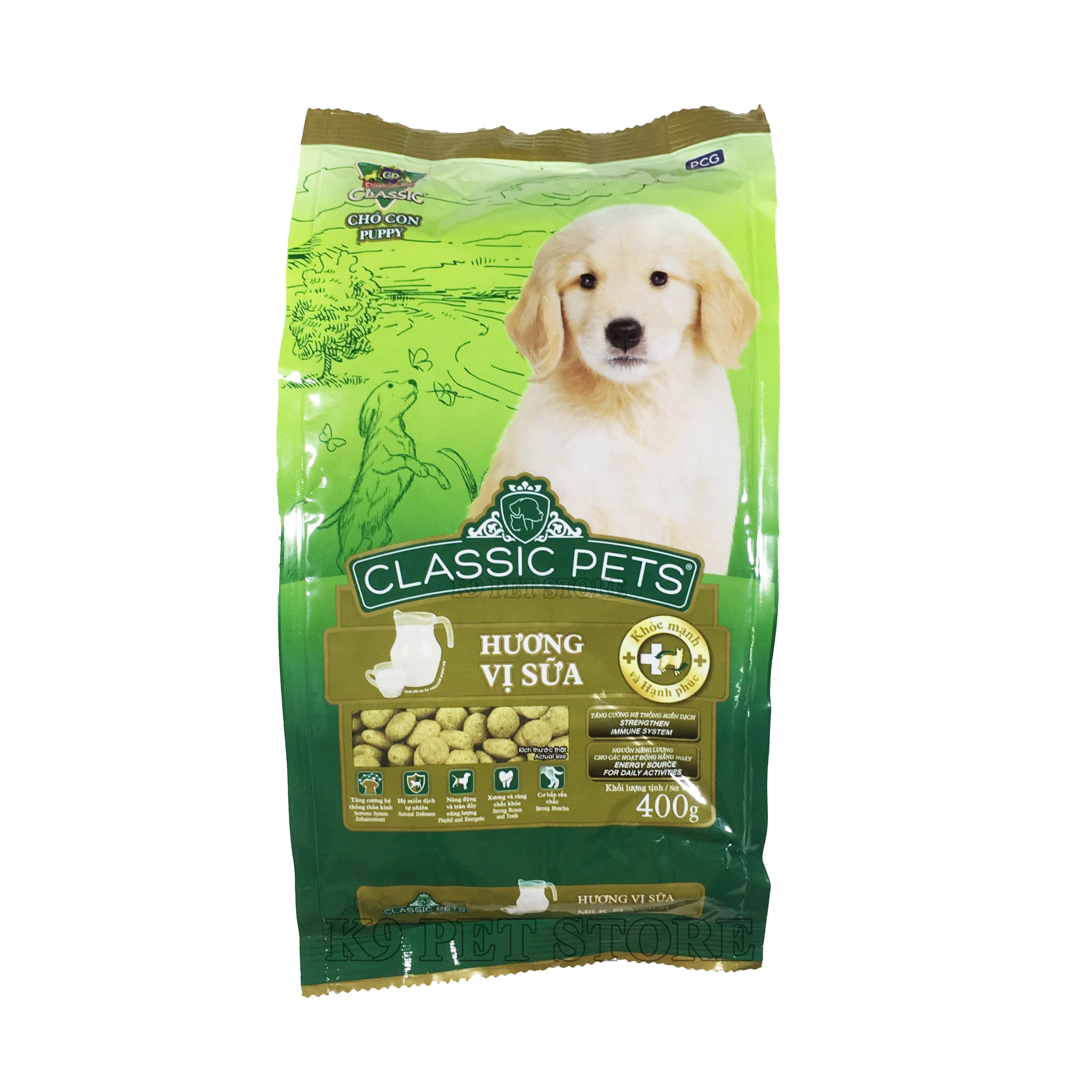 Classic Pets - Thức ăn cho chó con vị sữa 400gr