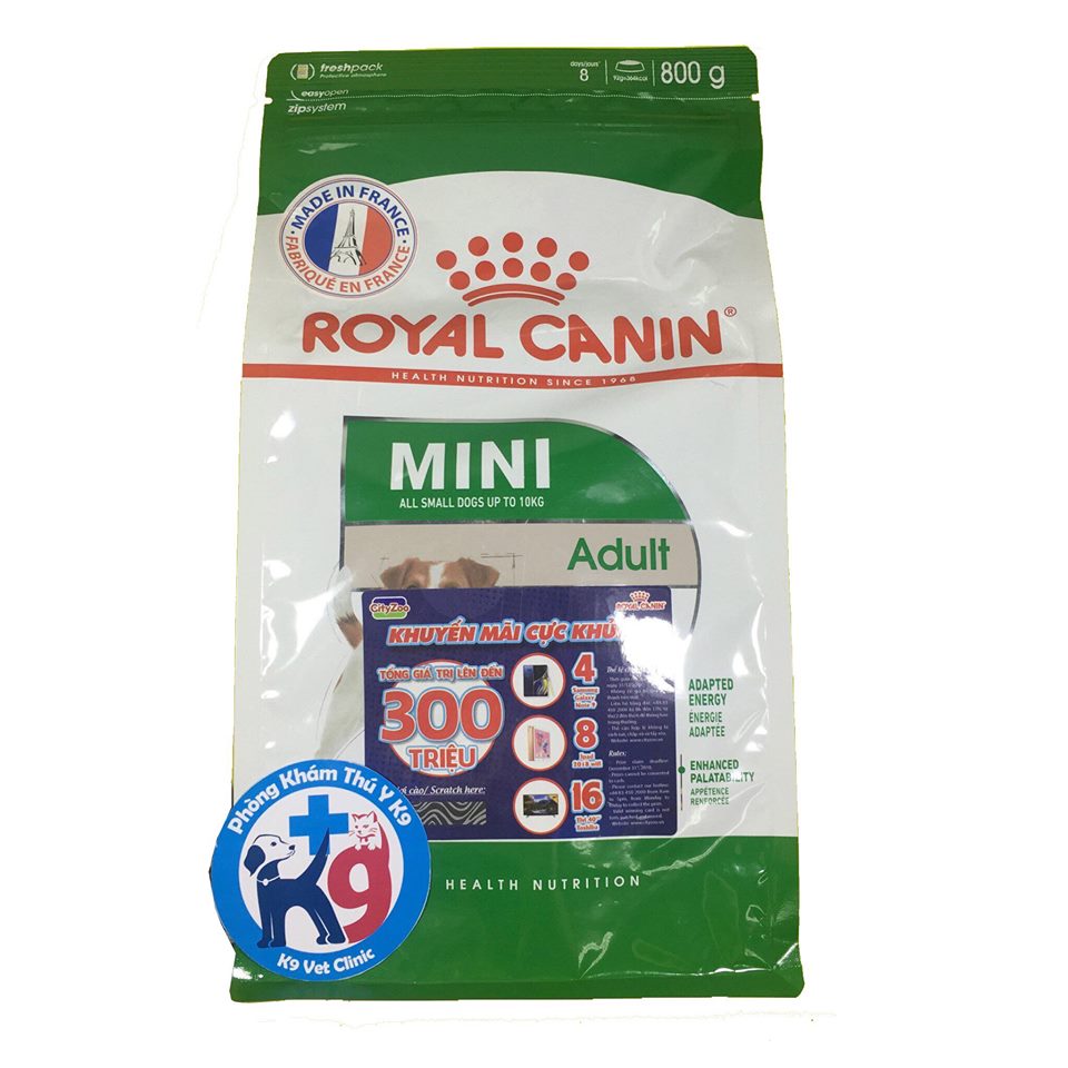 Royal canin mini adult - Thức ăn cho chó trưởng thành cỡ nhỏ 800gr