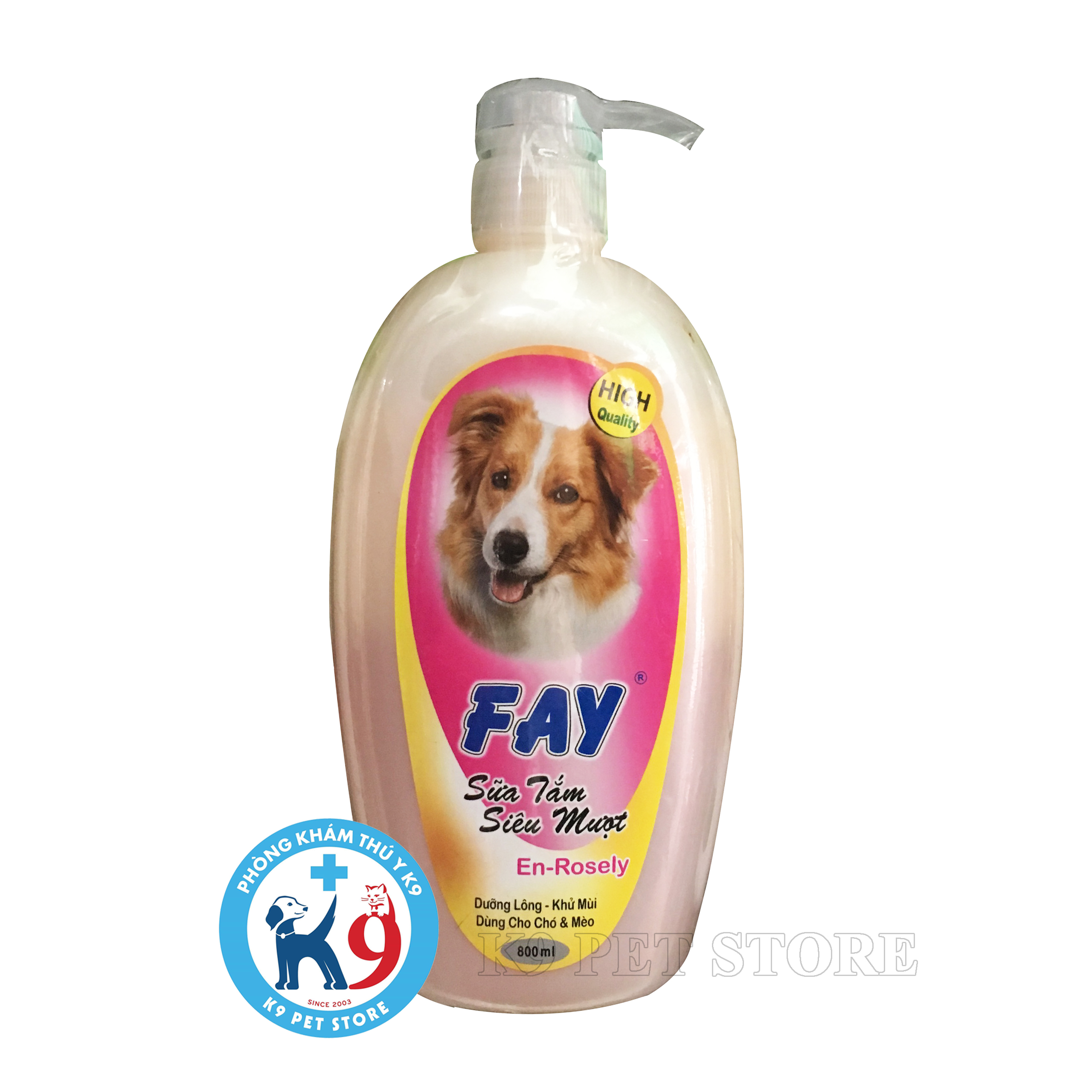 Fay En-Rosely - Sữa tắm siêu mượt, dưỡng lông khử mùi dùng cho chó mèo cún 800ml