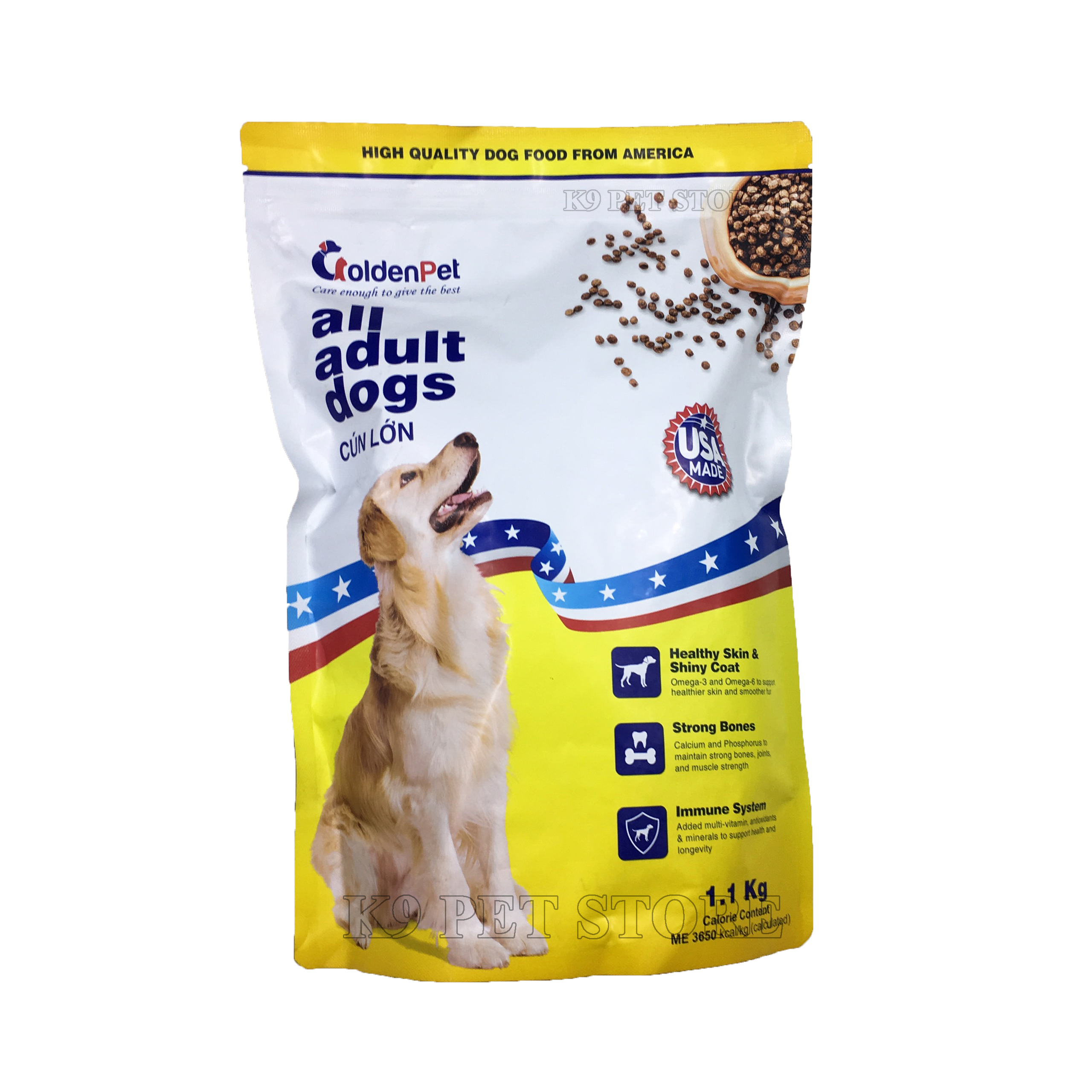 Thức ăn cho chó trưởng thành Golden Pet 1,1kg (thức ăn của Mỹ)