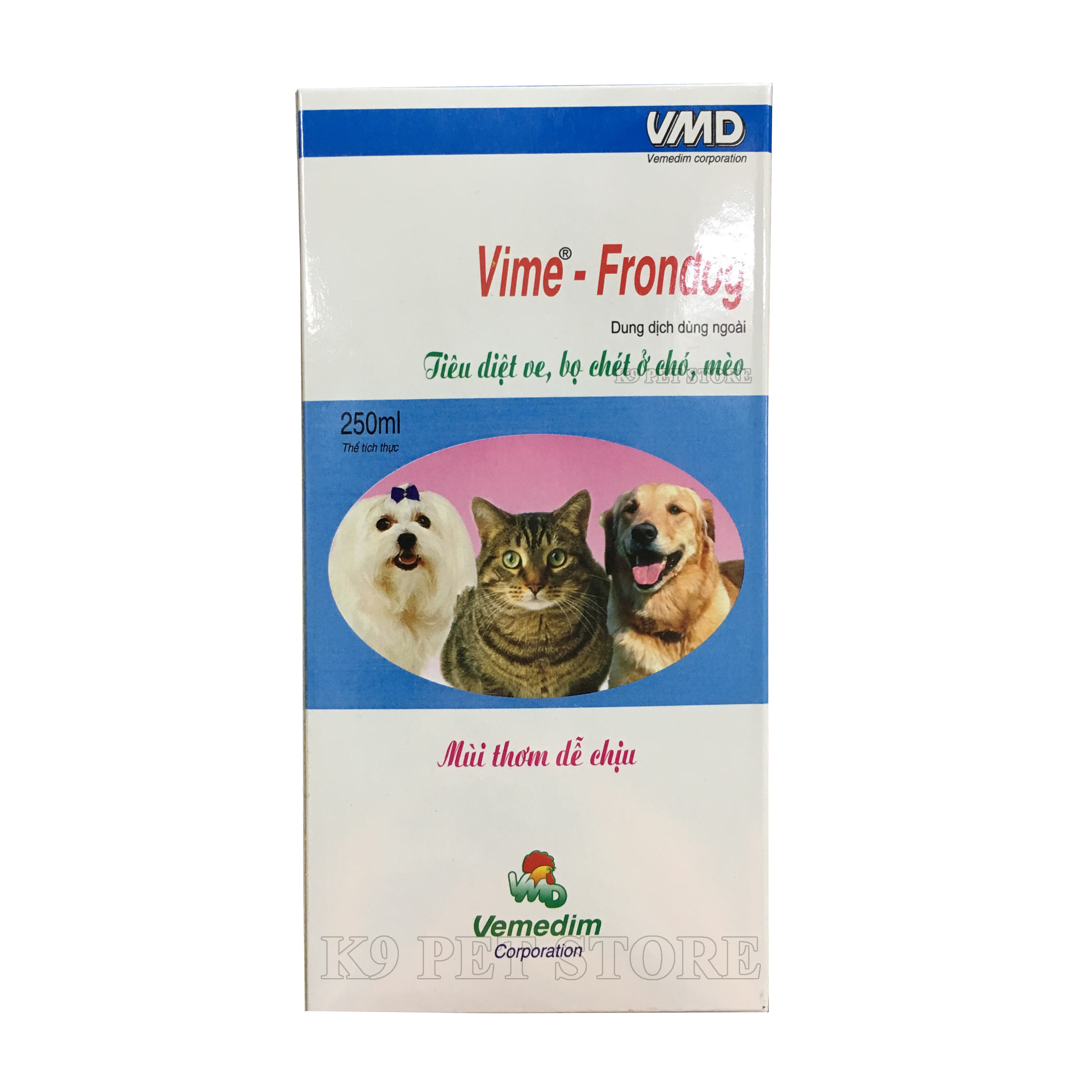 Thuốc xịt ve rận cho chó mèo VIME FRONDOG 250ML (VEMEDIM)