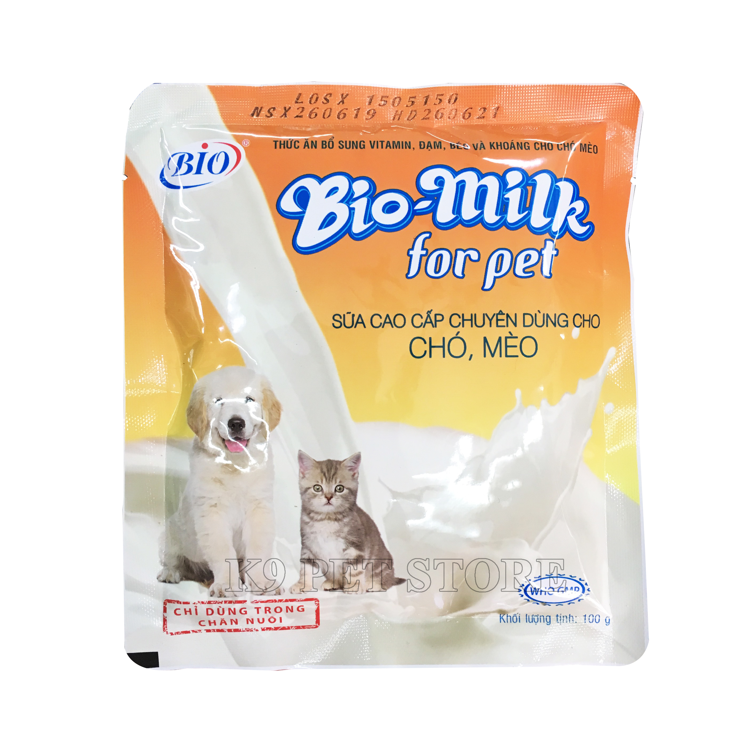 Sữa bột cho chó mèo con Bio Milk 100gr