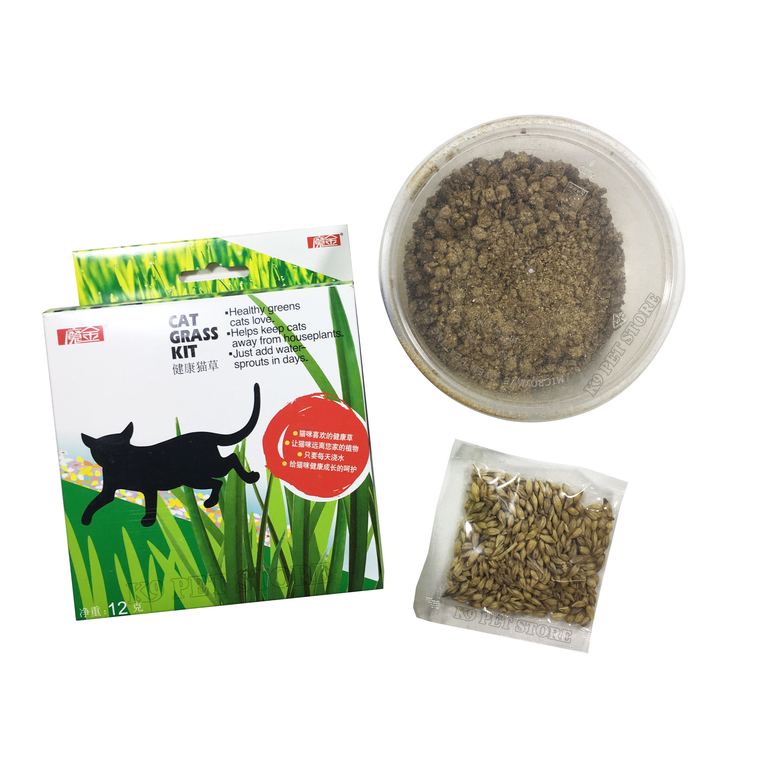 Hạt giống cỏ lúa mì Magic Cat Grass Kit