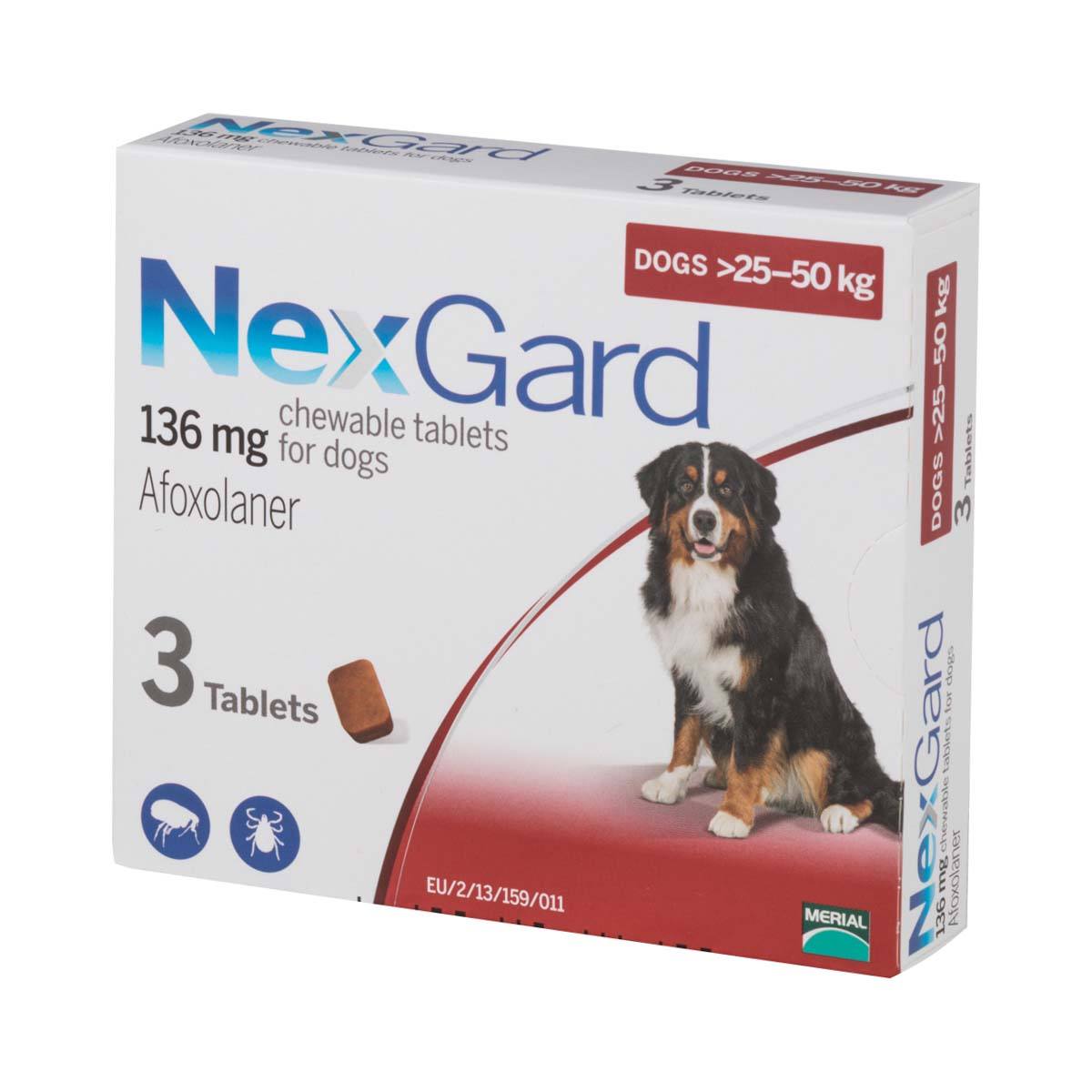 [1 viên] Nexgard 136mg cho chó từ 25 đến 50kg viên nhai trị ve, ghẻ