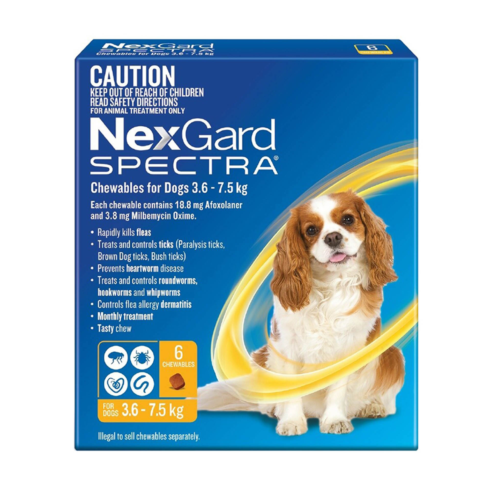 [1 viên] Nexgard Spectra cho chó từ 3.6 đến 7.5kg viên nhai trị ve, ghẻ, sổ giun