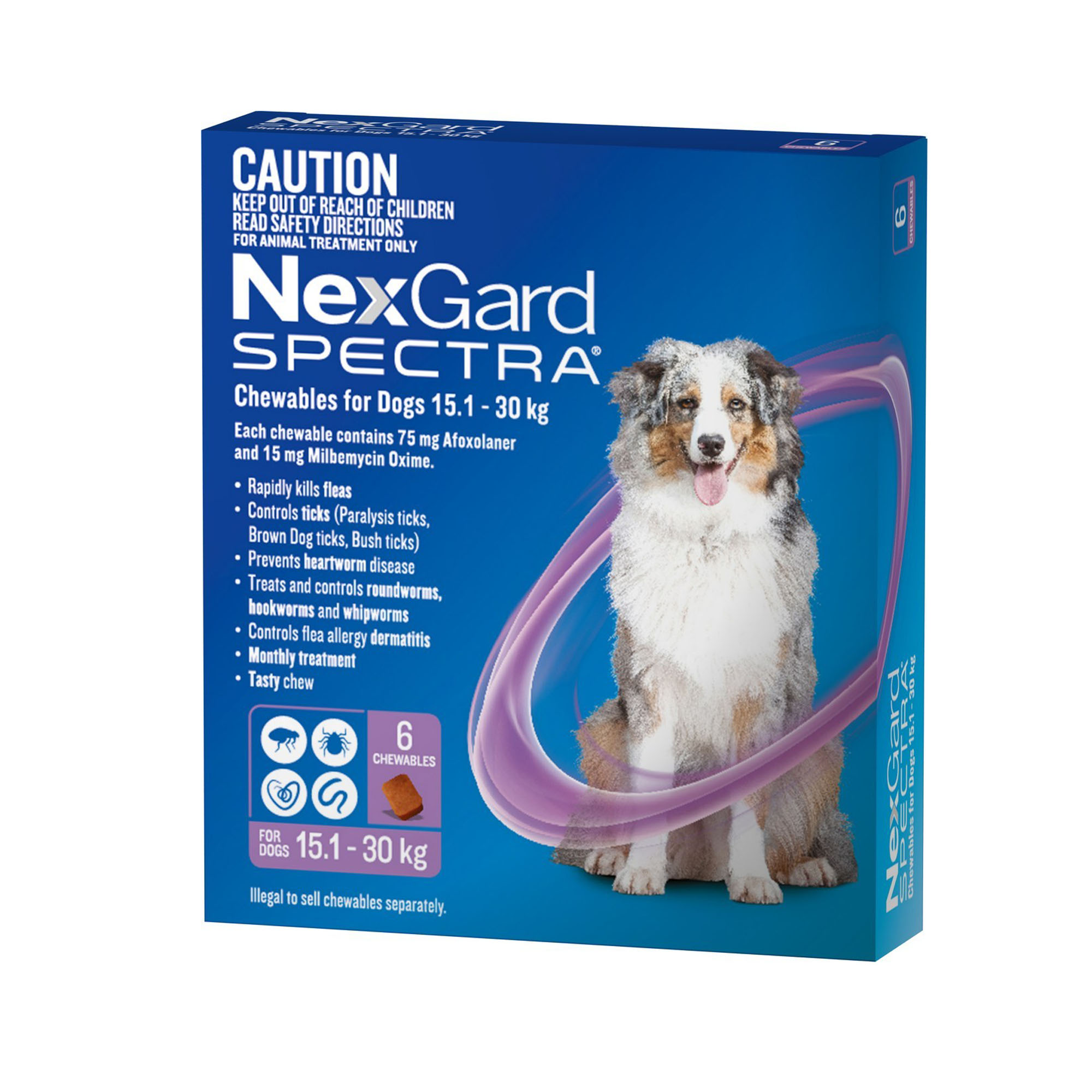 [1 viên] Nexgard Spectra cho chó từ 15.1 đến 30kg viên nhai trị ve, ghẻ, sổ giun