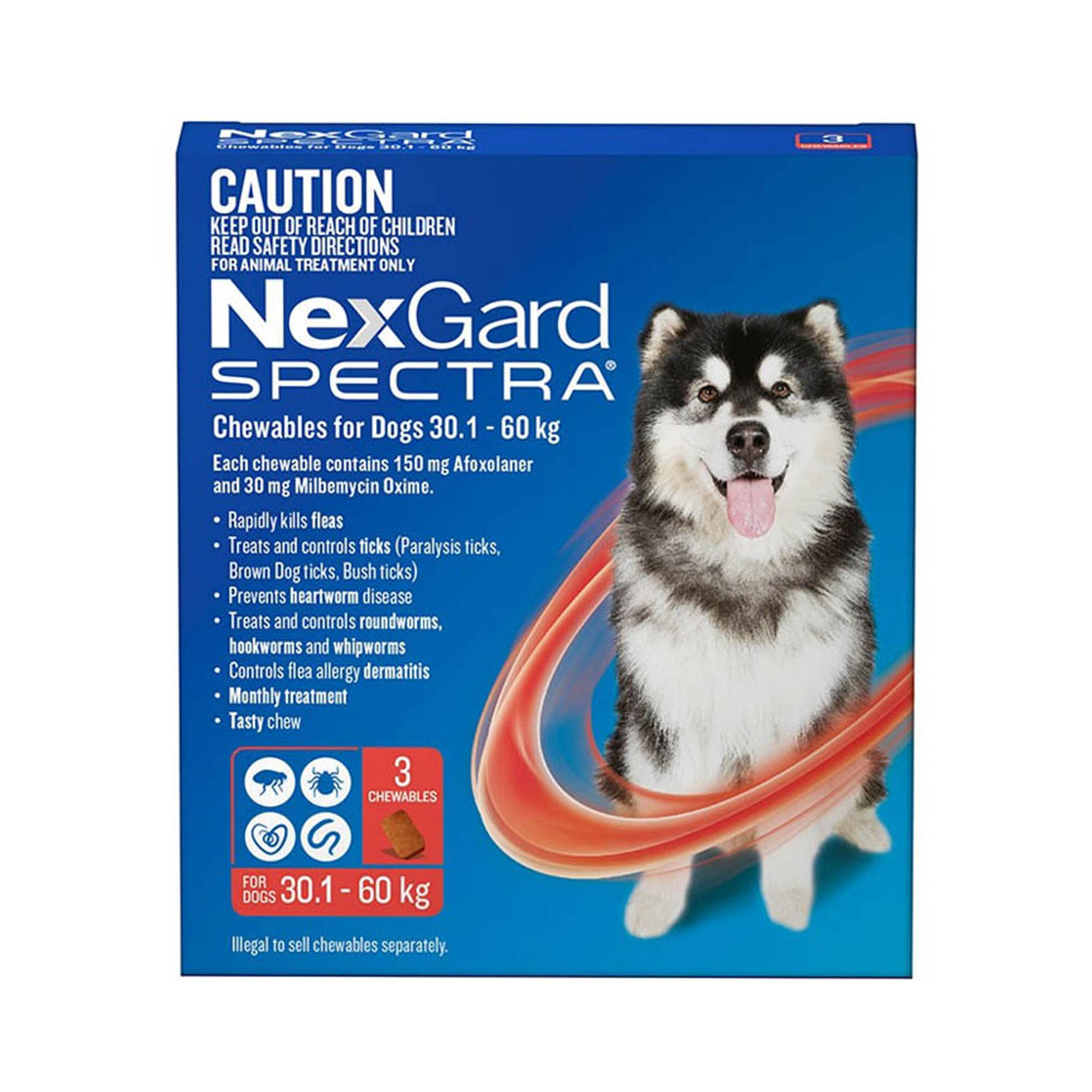 [1 viên] Nexgard Spectra cho chó từ 30.1 đến 60kg viên nhai trị ve, ghẻ, sổ giun