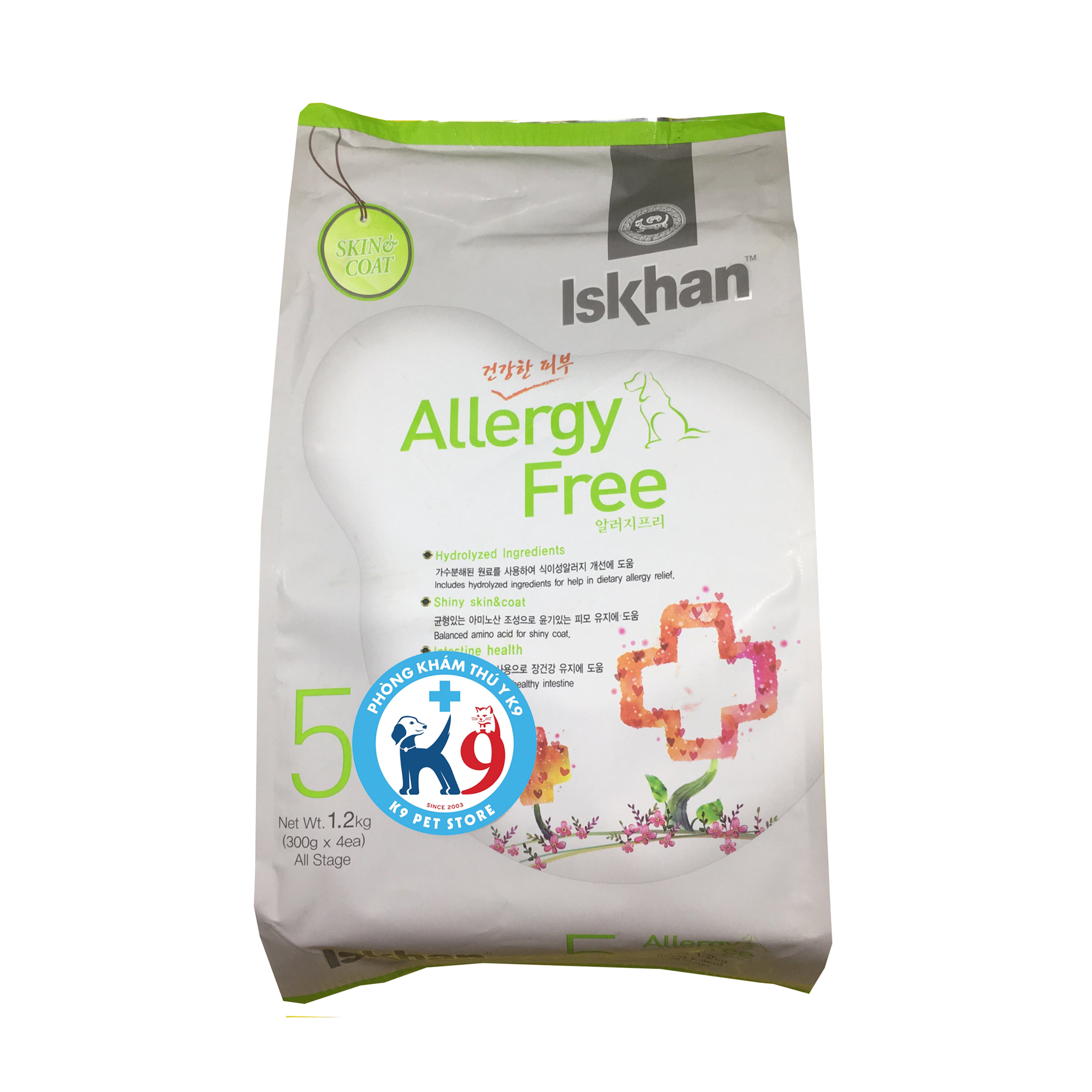 Thức ăn Iskhan Allergy Free số 5 cho chó bị dị ứng 1.2kg