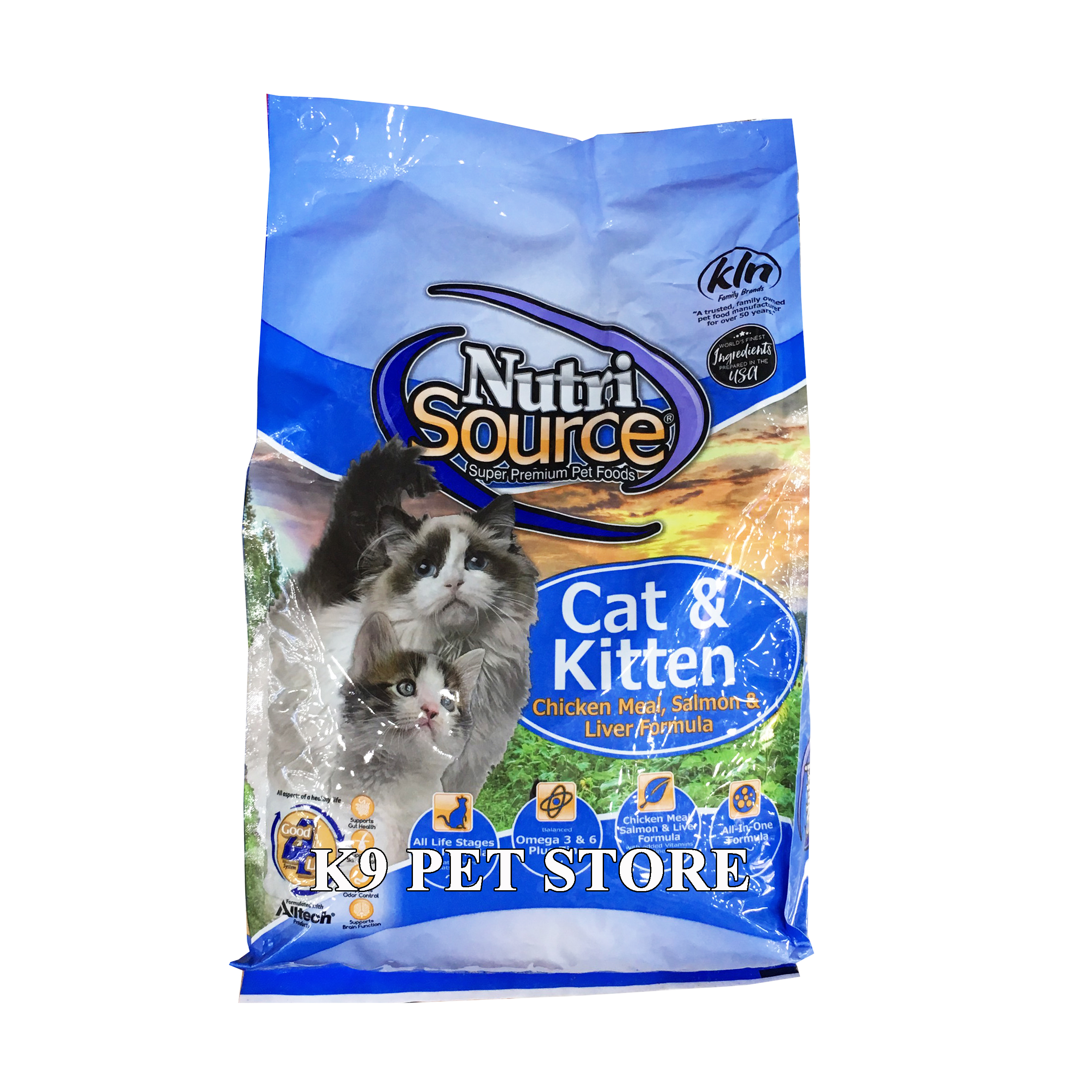 Nutri Source - Thức ăn cao cấp thịt gà tươi, cá hồi và gan cho mèo 6.6lbs (3kg)