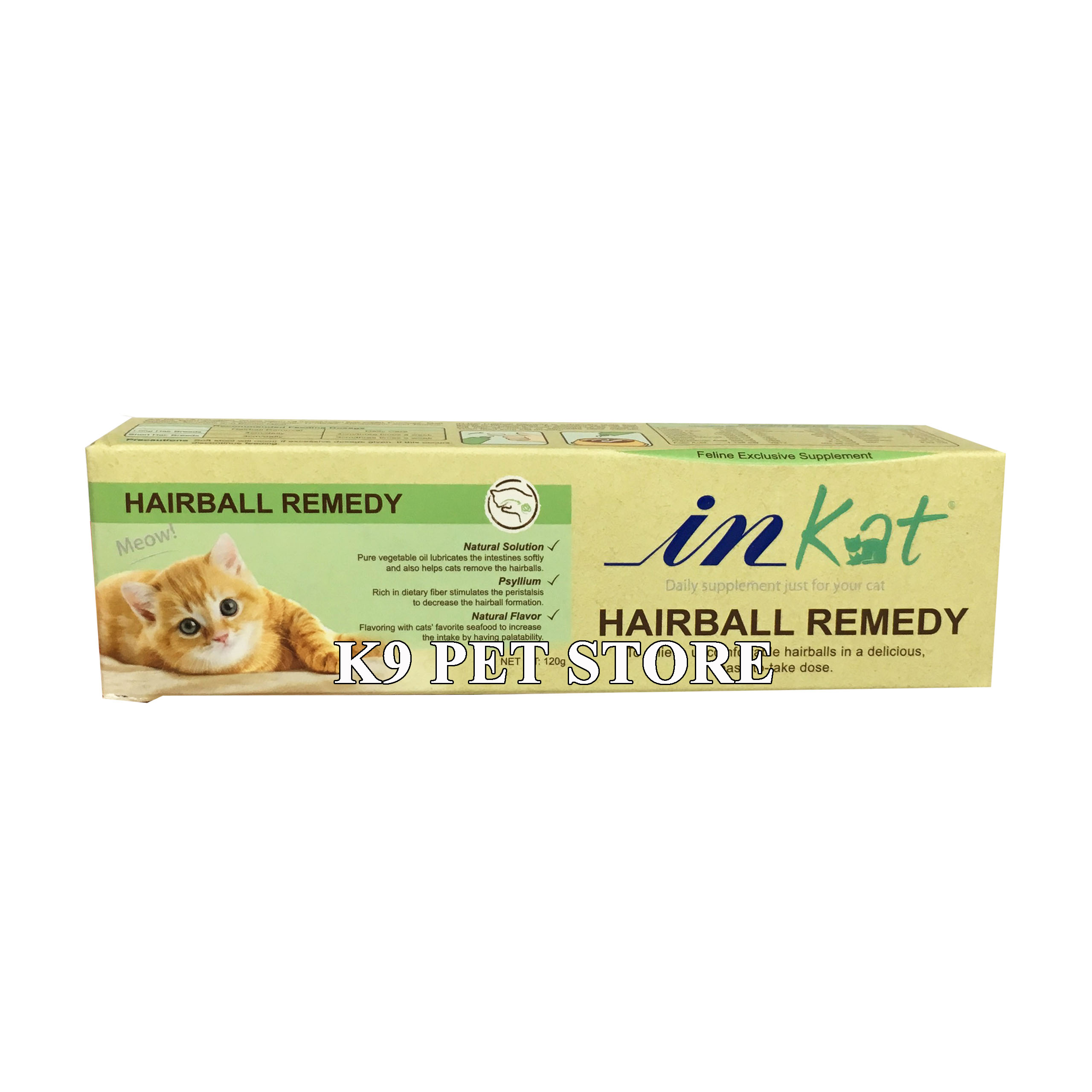 In-kat Hairball Remedy 120g - Gel cung cấp dinh dưỡng và điều trị tắc búi lông cho mèo (vị hải sản)