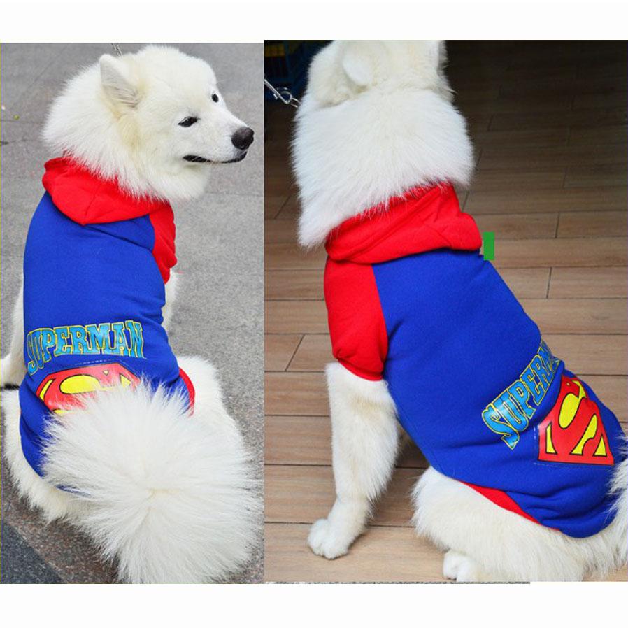 Áo Super Man len nỉ cho thú cưng