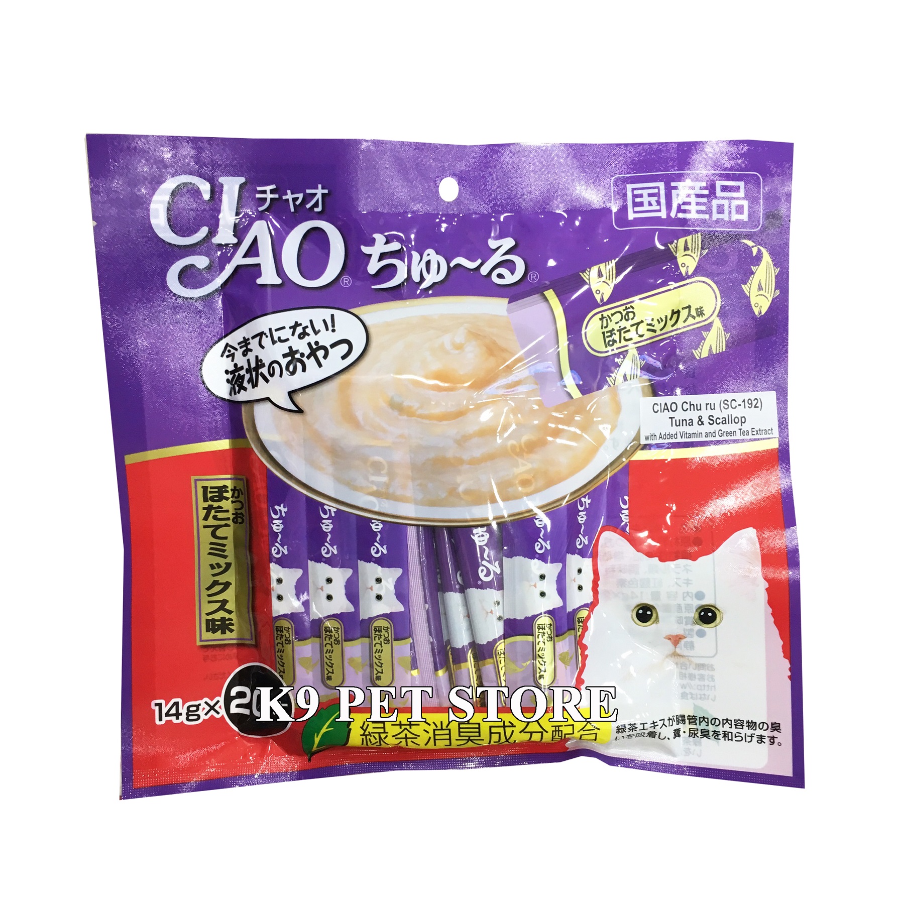 Ciao Churu Thái SC-192 cho mèo vị Tuna & Scallop  14g*20
