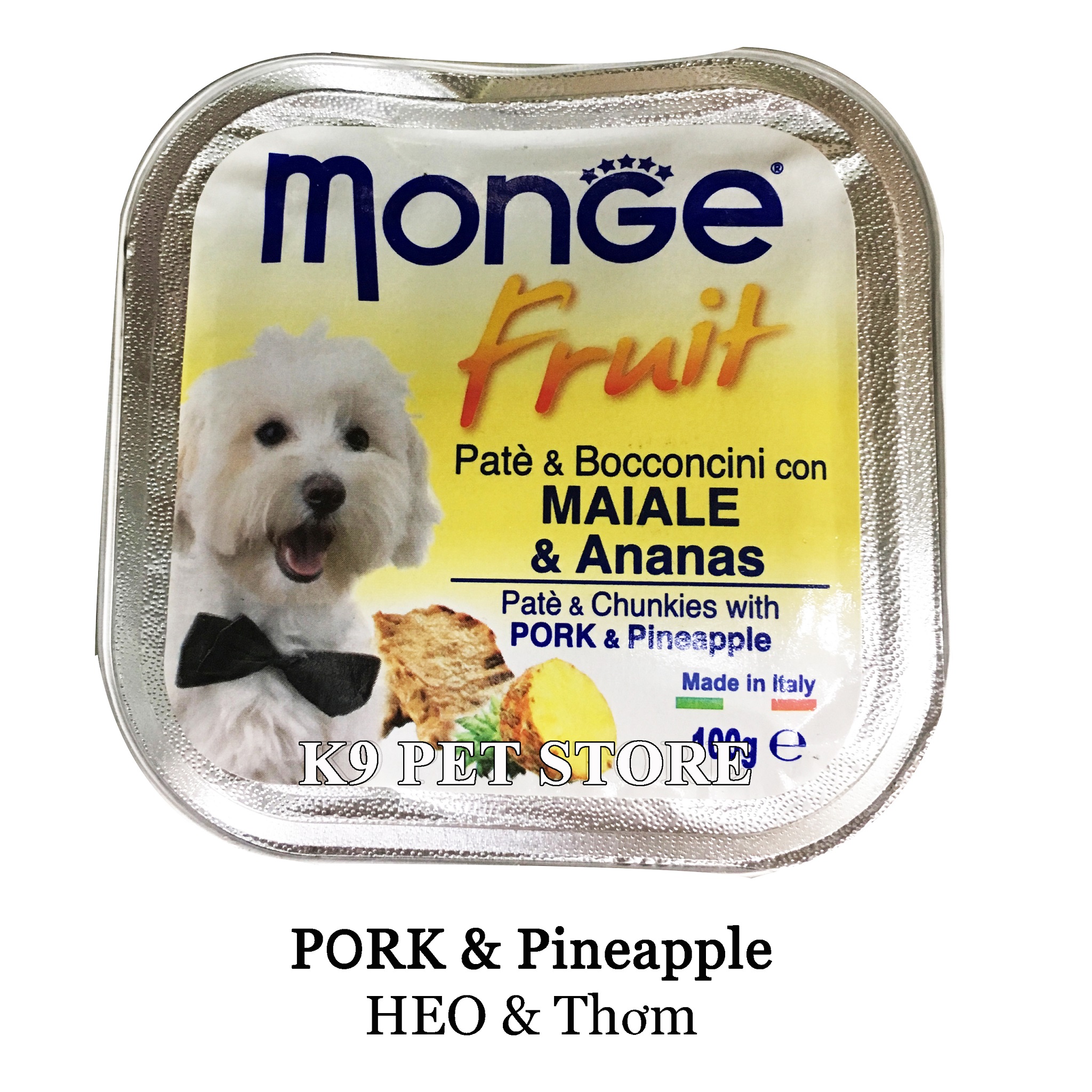 Pate Monge cho chó 100g vị heo và thơm