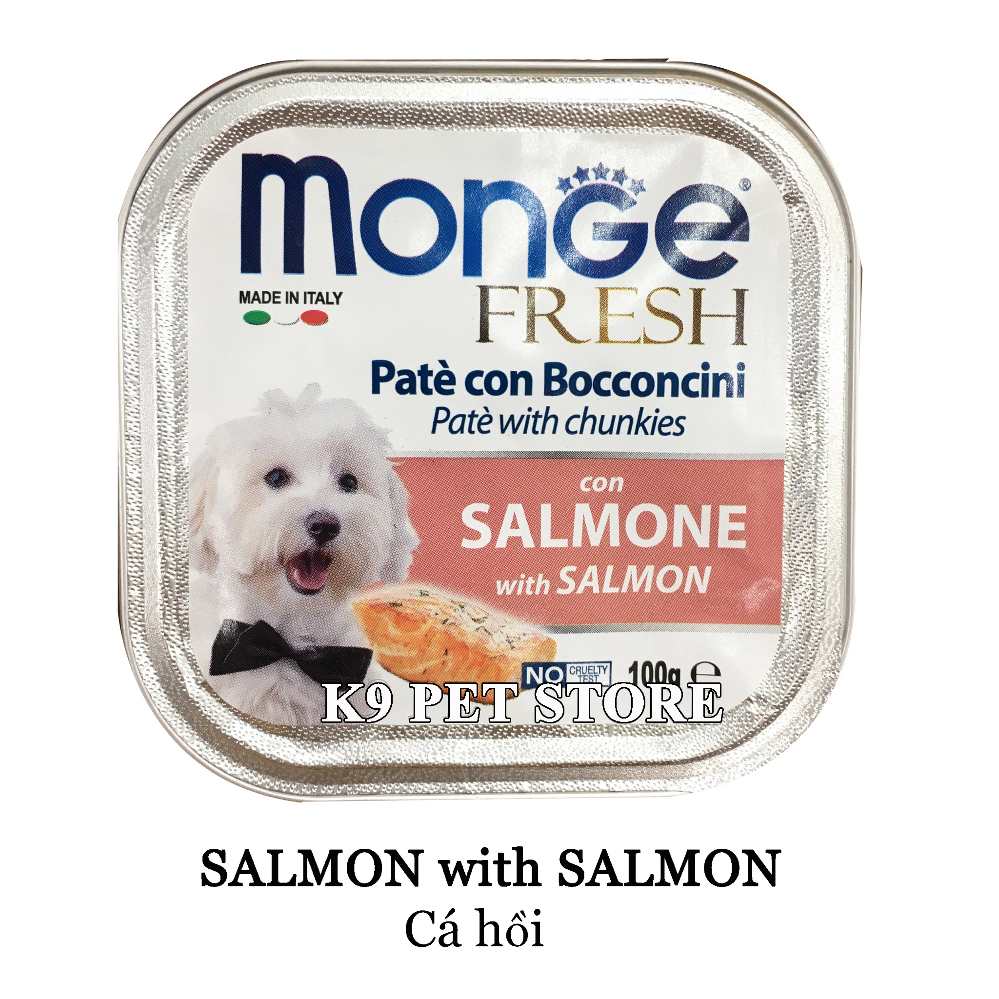 Pate Monge cho chó 100g vị cá hồi