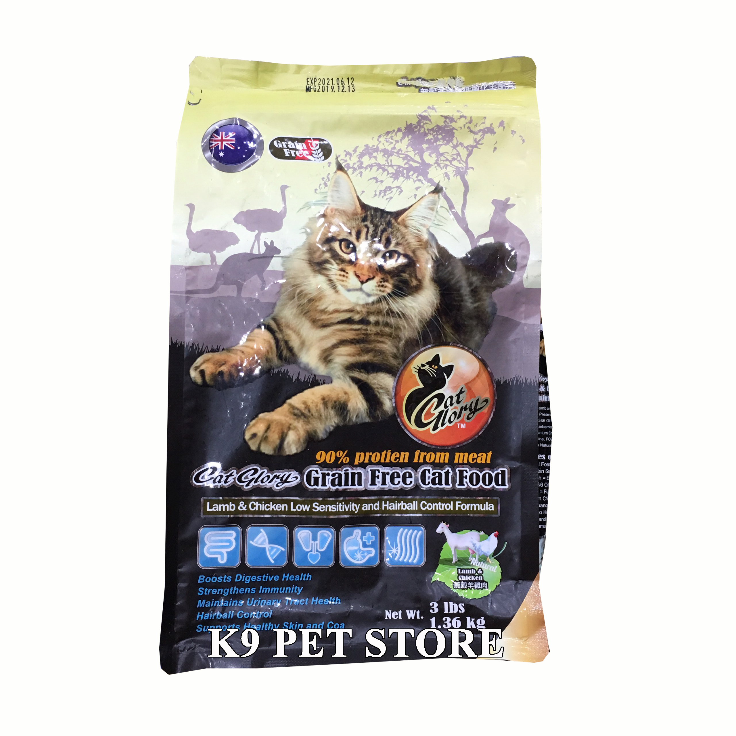 Thức ăn dành cho Mèo Cat Glory vị Cừu & Gà 1.36kg (nhập khẩu Úc)