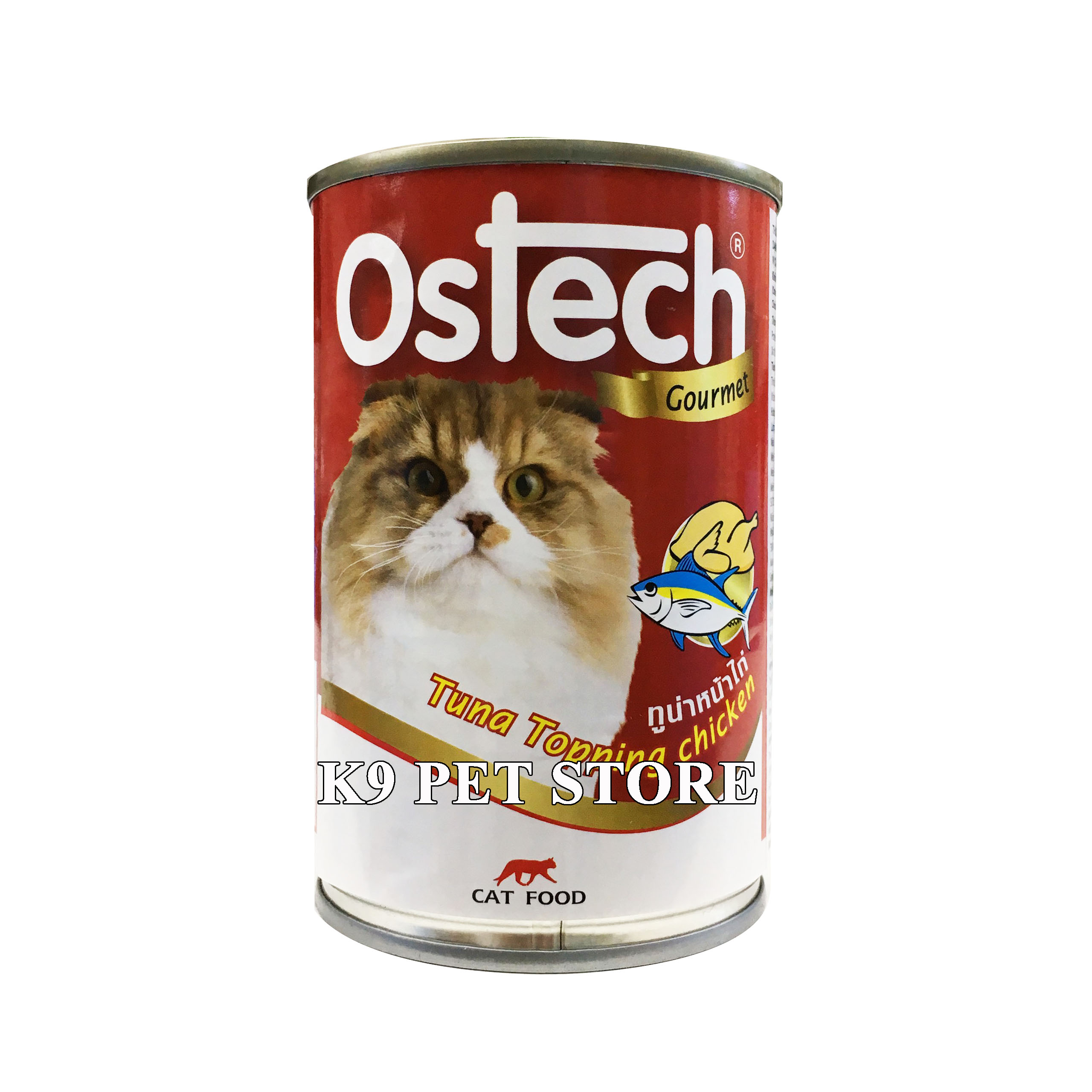 Pate lon cho mèo Ostech Gourmet vị Cá ngừ và Gà 400g