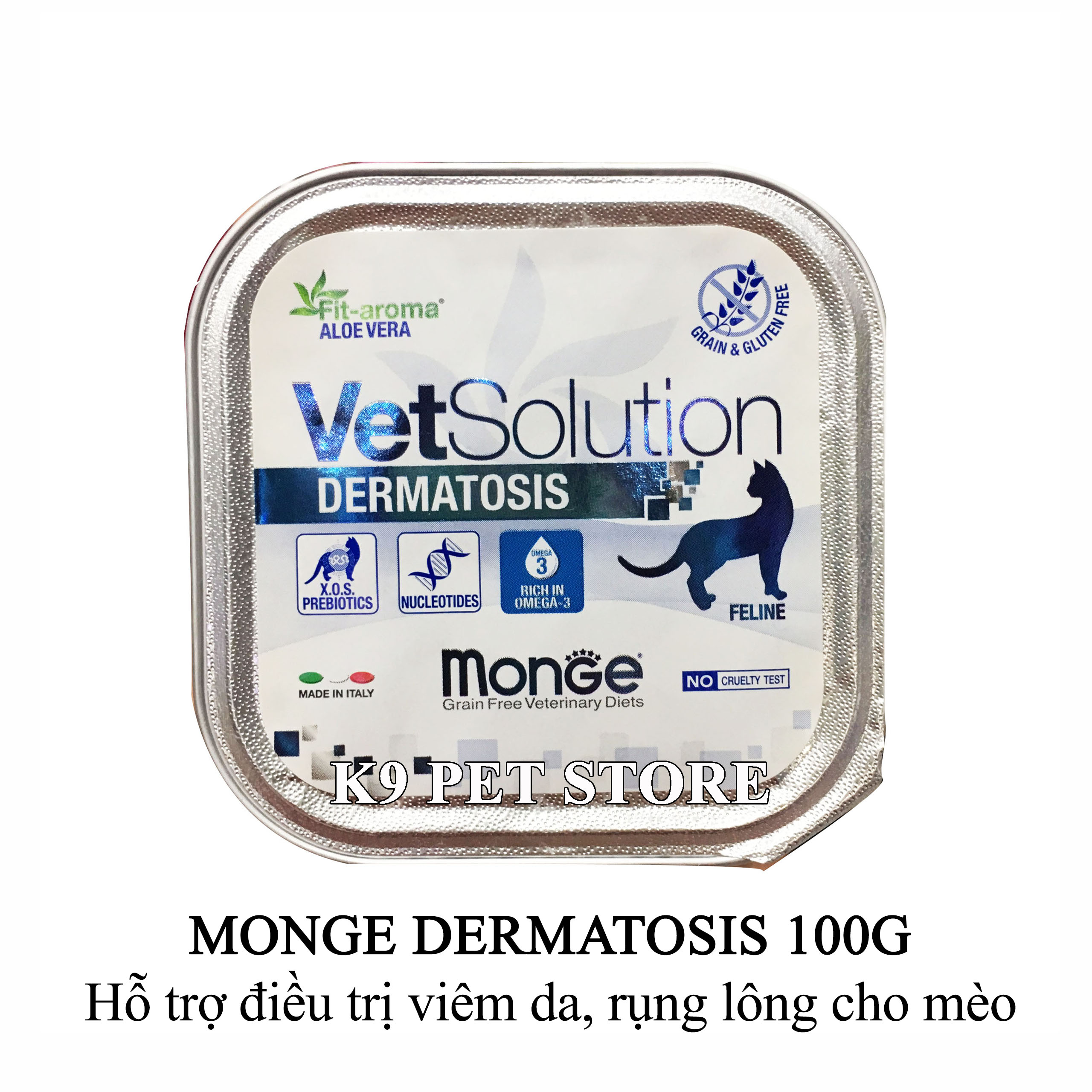 Pate Monge Dermatosis 100g - Hỗ trợ điều trị viêm da, rụng lông cho mèo