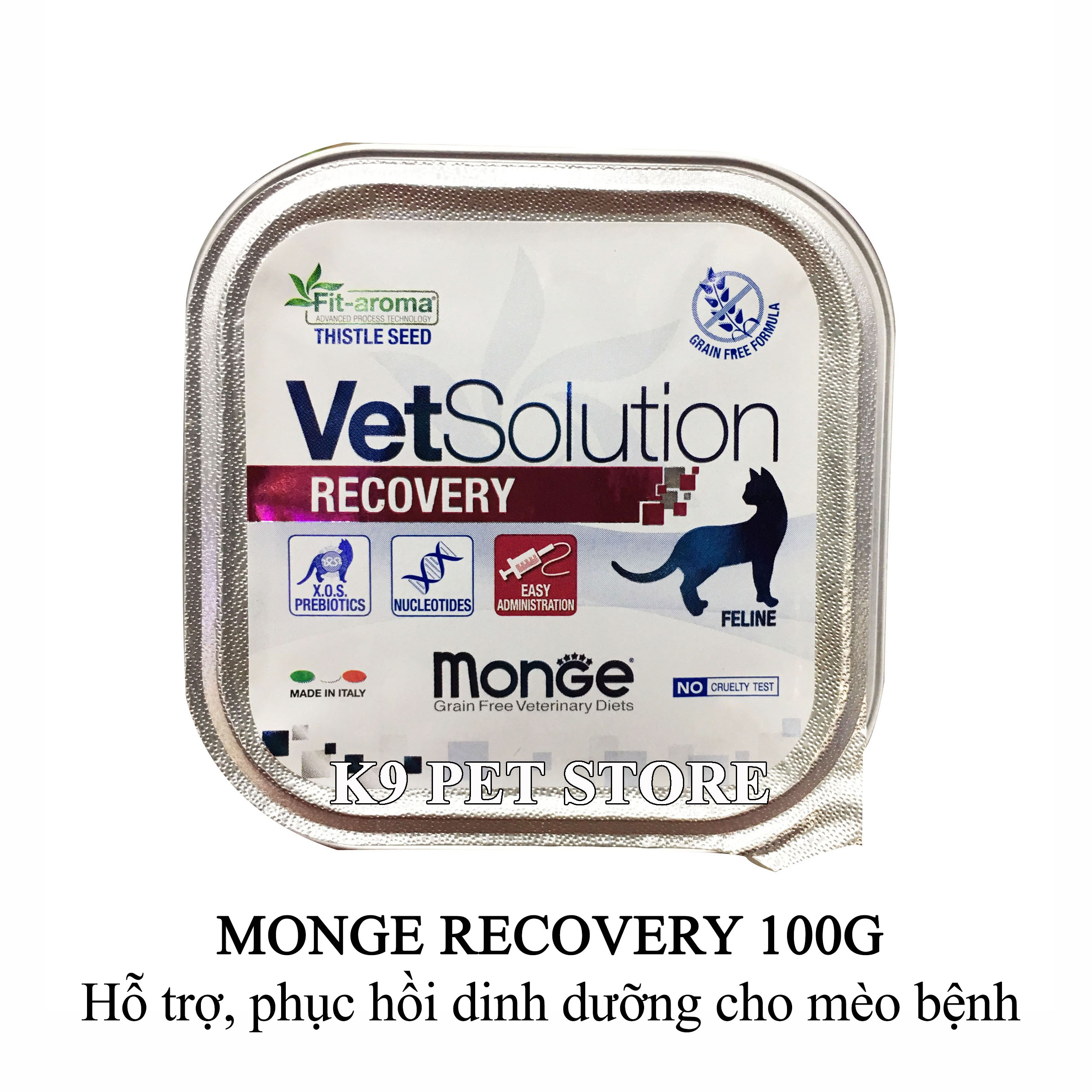 Pate Monge Recovery 100g - Hỗ trợ, phục hồi dinh dưỡng cho mèo bị bệnh